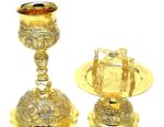 Greek Orthodox Chalice with etchings of Saints  & Holy Communion Set - Image 2