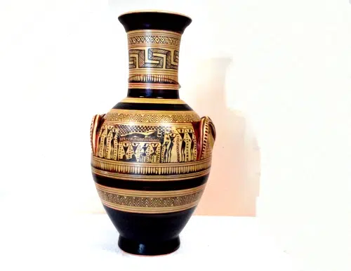 Geometric Attic amphora featuring
a typical funeral scene
