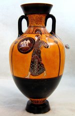 Black figured Panathenaic Amphora