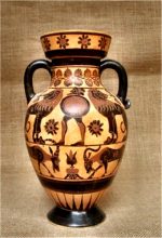 Black figured Rhodian Amphora
