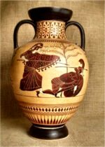 Black figured Rhodian Amphora