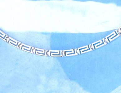 Maia Greek Keys Scarf Necklace - Leopard