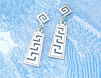 Greek Key Meander Earrings