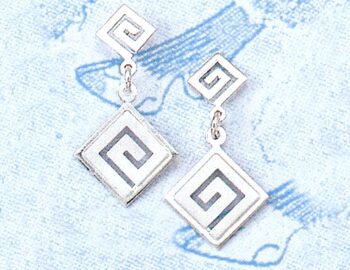 Greek Key Meander Earrings