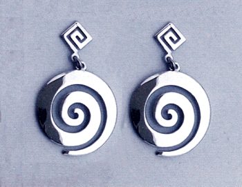 Greek Key Meander Earrings