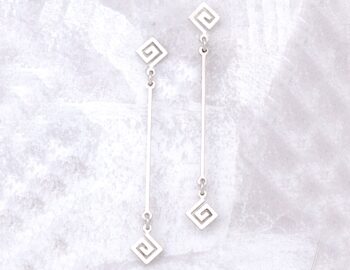 Greek Key Meander Earrings