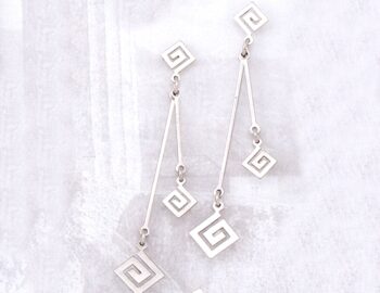 Greek Key Meander Earrings