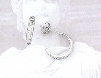 Greek Key Meander Earrings – small