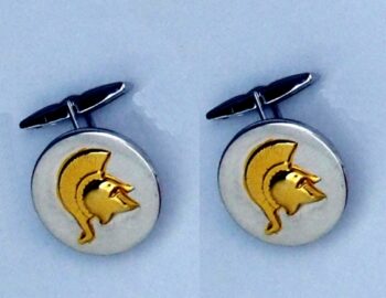Silver Spartan Helmet Cufflinks