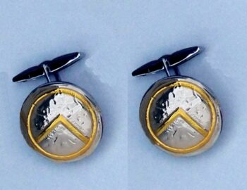 Silver Spartan Shield Cufflinks