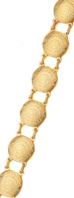 Gold Phaistos Disk Bracelet