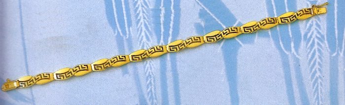 Gold Greek Key Meander Bracelet