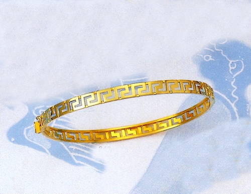 b383.jpg Gold Greek Key Meander Bangle