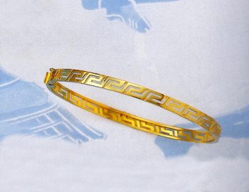 Gold Greek Key Meander Bangle