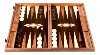 Walnut trunk Backgammon set