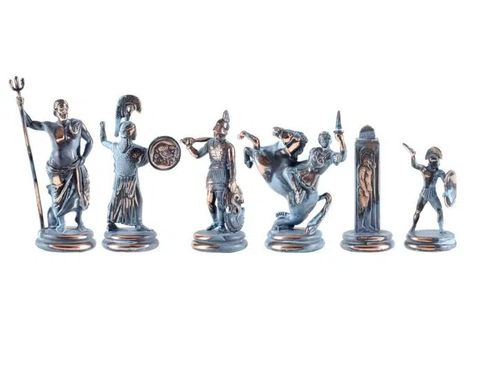 Greek Mythology Chess Set – antique finish