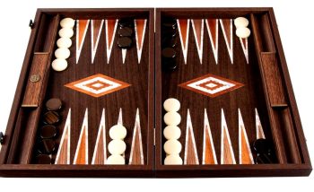 Walnut burl & Pearl Backgammon set