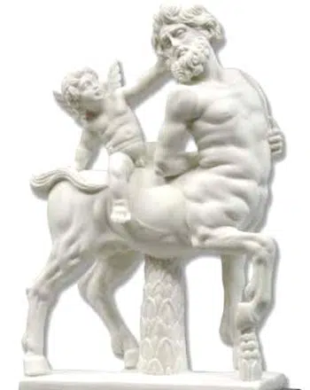 Centaur Chiron and young god Eros