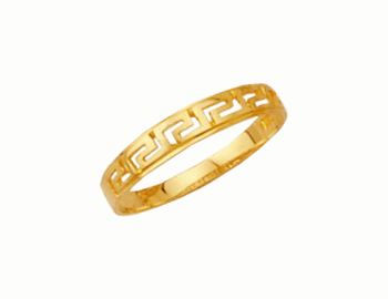 Gold Greek key band ring