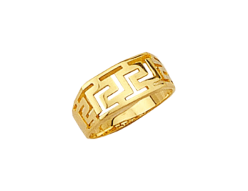 Gold Greek key band ring