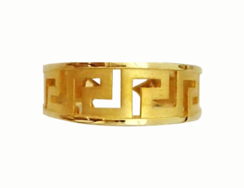 Gold Greek key band ring
