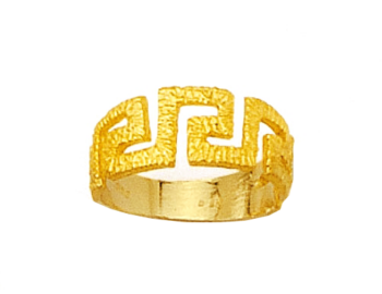 Gold Greek key band ring