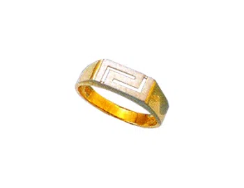 Gold & white gold Greek key band ring
