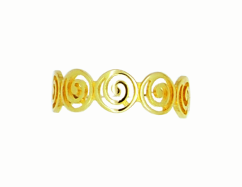 Gold Spiral Greek key ring