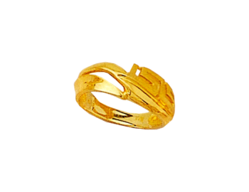 Gold Greek key band ring