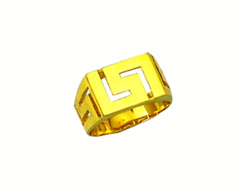 Gold Greek key band ring