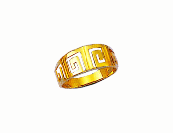Gold Greek key band ring