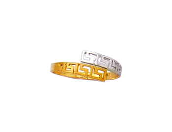 Gold & white gold Greek key band ring