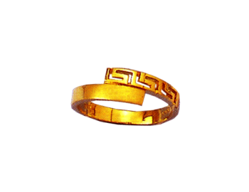 Gold Greek key band ring