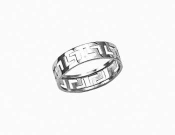 White Gold Greek Key Wedding Ring