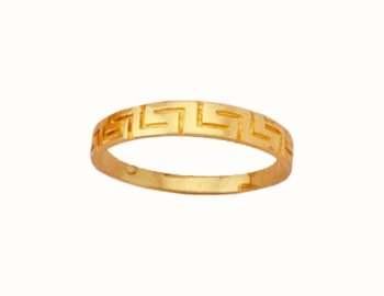 Gold Greek key band ring