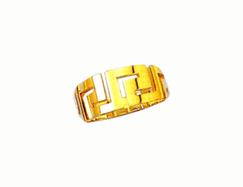 Gold Greek key band ring