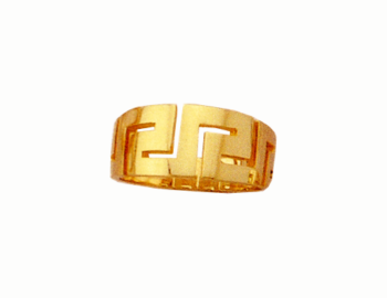 Gold Greek key band ring