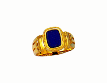 Gold Greek key band ring