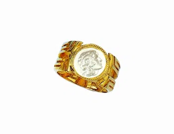 Gold Alexander the Great ring – white gold coin