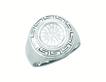 White Gold Vergina Sun ring