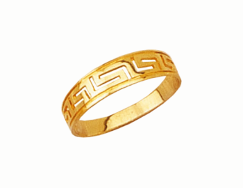Gold Greek key band ring