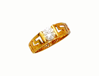 Gold Greek Key Engagement Ring