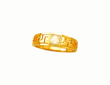 Gold Greek Key Engagement Ring