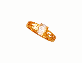 Gold Greek Key Engagement Ring