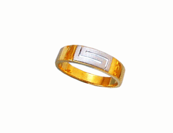 Gold & white gold Greek key band ring