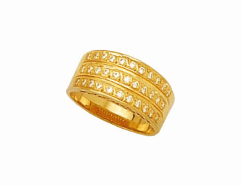 Three band ring with zirgons