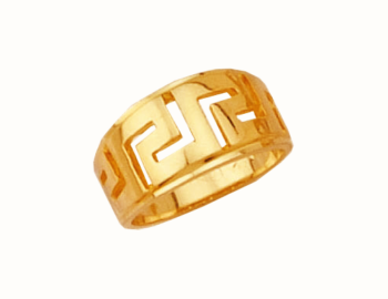 Gold Greek key band ring