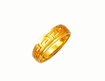 Gold Greek key band ring