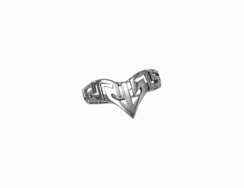White Gold Greek key band ring