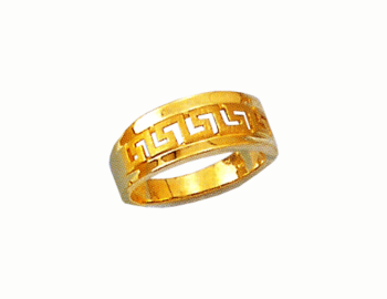 Gold Greek key band ring